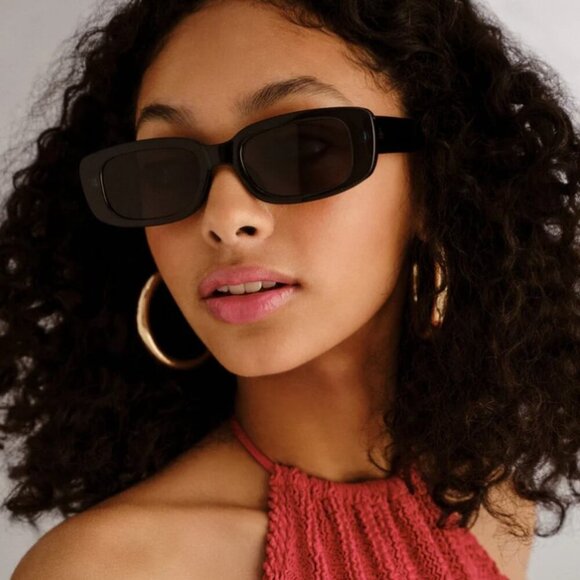 AIRE Ceres Navy Rectangle Sunglasses Smoke Lens Unisex 90s Recycled NWT - Picture 3 of 10